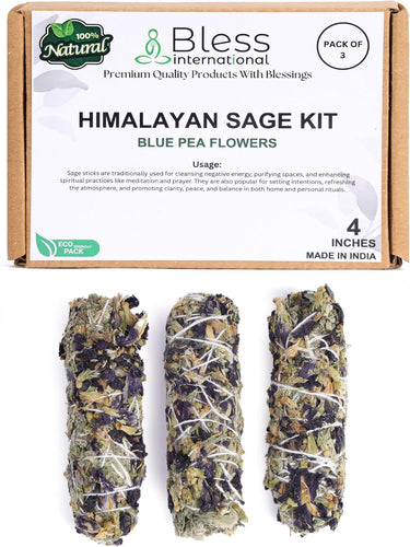 Himalayan Sage Incense 4 Inches Long (Blue pea flowers)