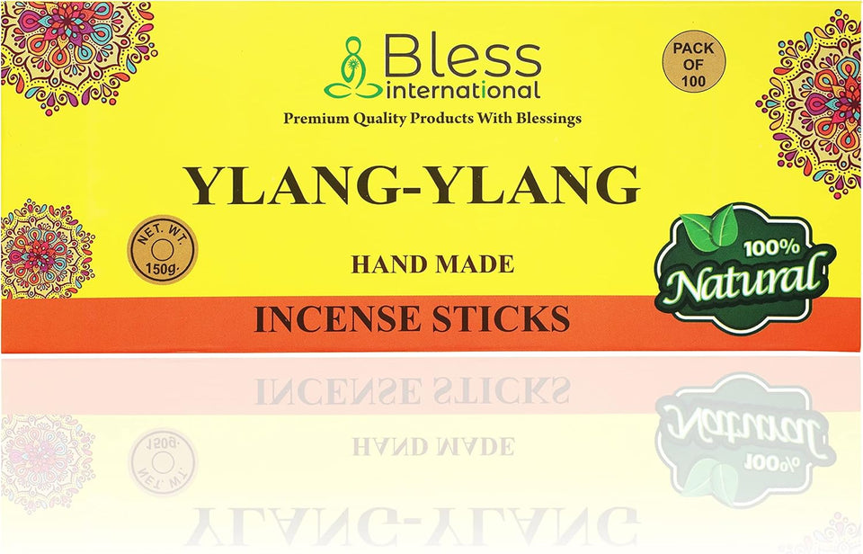 Bless-YLANG-YLANG-Incense-Sticks 100%-Natural-Handmade-Hand-Dipped-Incense-Sticks Organic-Chemicals-Free For-Purification-Relaxation-Positivity-Yoga-Meditation