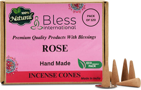 100%-Natural-Incense-Cones Handmade-Hand-Dipped The-Best-scents (Rose)