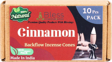 Bless-International Cinnamon-100%-Natural-Incense-Backflow-Cones-for-Waterfall Handmade-Organic-Chemicals-Free for-Purification-Relaxation-Positivity-Meditation