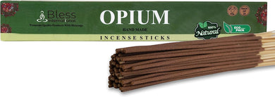 Bless-Opium-Incense-Sticks 100%-Natural-Handmade-Hand-Dipped-Incense-Sticks Organic-Chemicals-Free for-Purification-Relaxation-Positivity-Yoga-Meditation