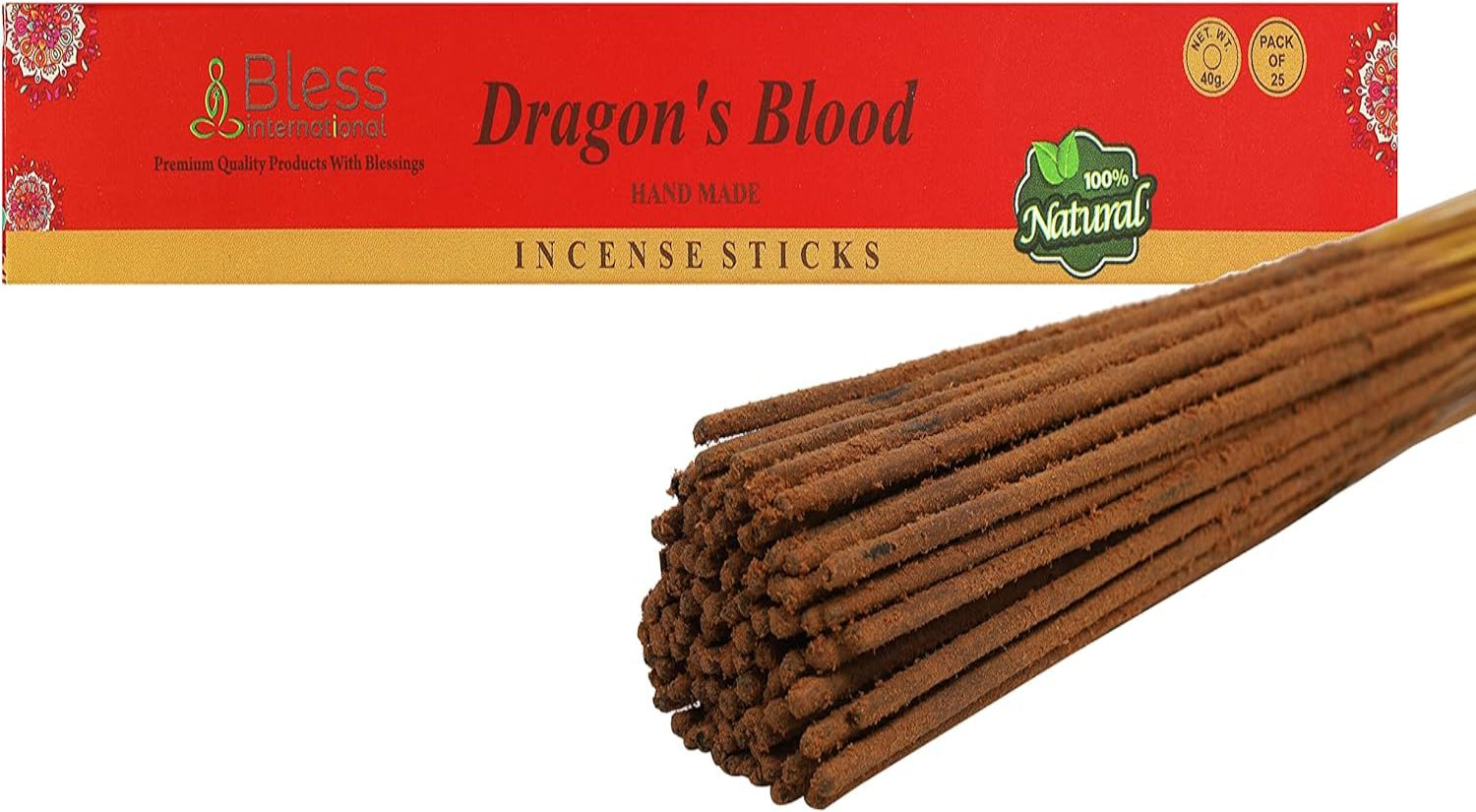 100% Natural Incense Sticks Handmade Hand Dipped The Best Scent (Dragon's Blood)