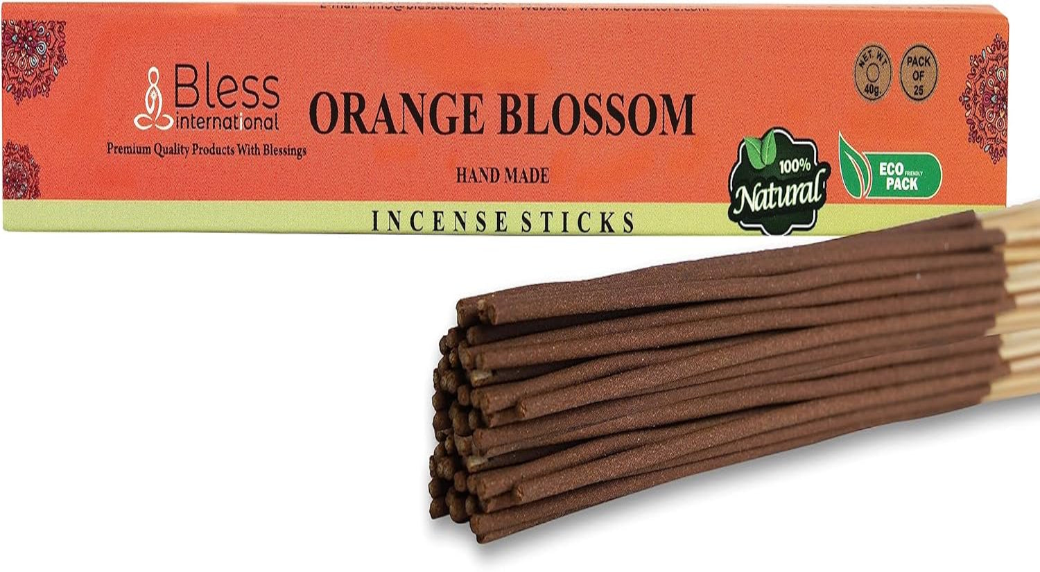 100% Natural Incense Sticks Handmade Hand Dipped The Best Scent (Orange Blossom)