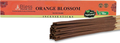 Bless-Orange-Blossom-Incense-Sticks 100%-Natural-Handmade-Hand-Dipped-Incense-Sticks Organic-Chemicals-Free for-Purification-Relaxation-Positivity-Yoga-Meditation