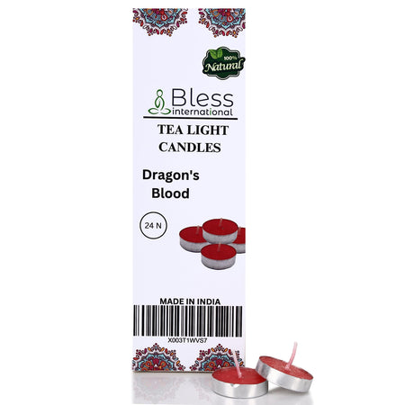 Dragon-Blood Tea Light Candles 24-Pack Colored