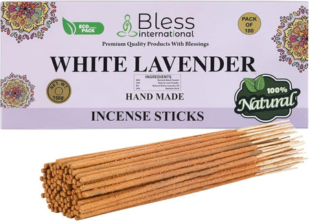 100% Natural Incense Sticks Handmade Hand Dipped The Best Scent (White Lavender)