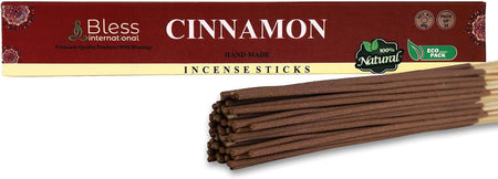 Bless-Cinnamon-Incense-Sticks 100%-Natural-Handmade-Hand-Dipped-Incense-Sticks Organic-Chemicals-Free for-Purification-Relaxation-Positivity-Yoga-Meditation