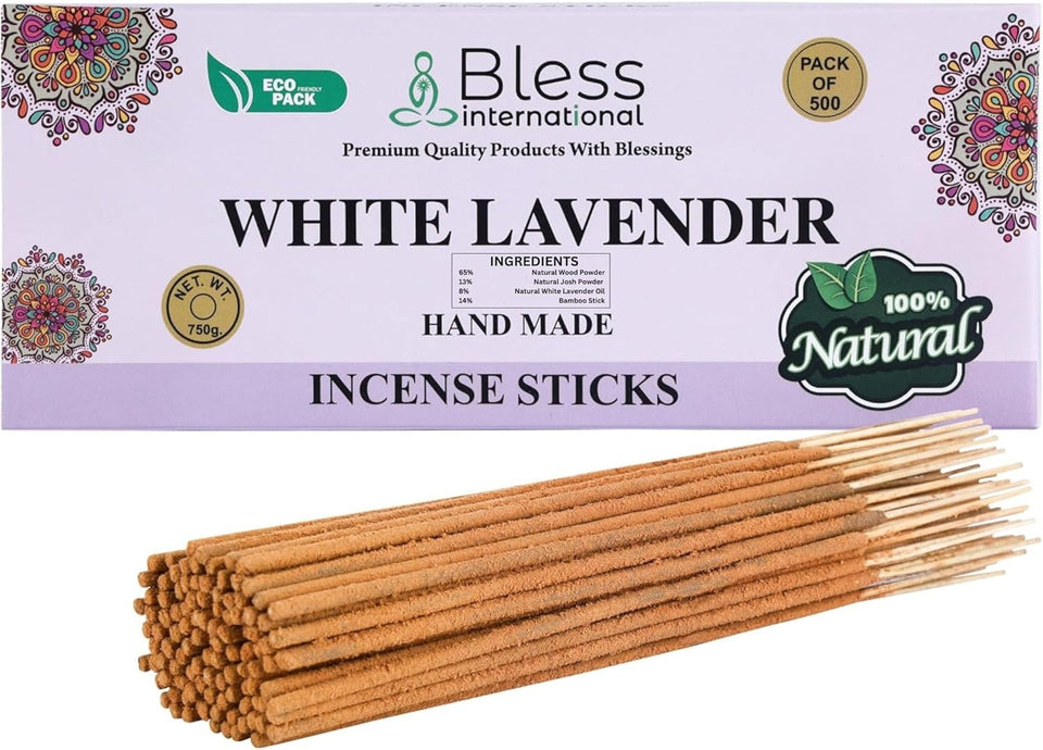 100% Natural Incense Sticks Handmade Hand Dipped The Best Scent (White Lavender)