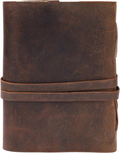 Vintage Handmade Rustic Leather Diaries (Brown With Key Strip)