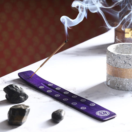 Bless-International Traditional-Handmade-Burner Wooden-Incense-Stick-Holder Ash-Catcher-Stand for-Aromatherapy-Meditation-Yoga