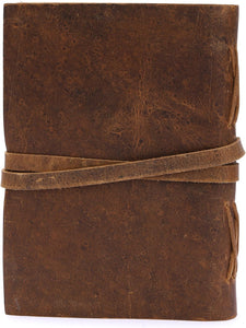 Vintage Handmade Rustic Leather Diaries (Tree Of Life In Rough Brown)