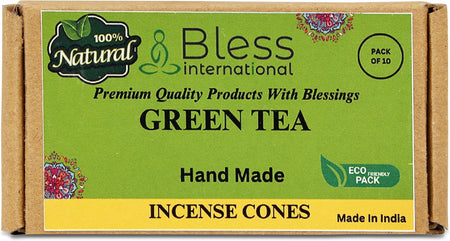 100% Natural Incense Cone Handmade Hand Dipped The Best Scent (Green-Tea)