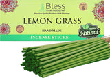 Bless-Lemon-Grass-Incense-Sticks 100%-Natural-Handmade-Hand-Dipped Organic-Chemicals-Free for-Purification-Relaxation-Positivity-Yoga-Meditation