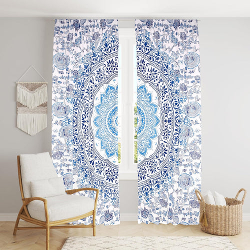 Beautiful Bohemian Hippie Ombre Window Curtain Panels for Bedroom, Living, Balcony (Blue Purple Ombre (38x83 Inches)(96x210 Cms))