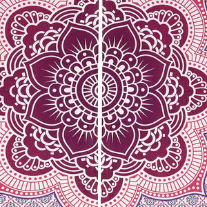 Bless International Beautiful Indian Bohemian Psychedelic Hippie Ombre Window Curtain Panels for Bedroom, Living, Balcony (Purple Pink Flower (38x83 Inches)(96x210 Cms))