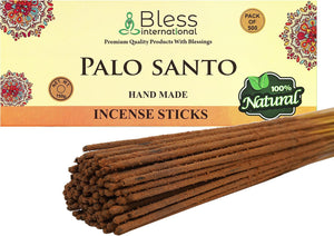 Bless-Palo-Santo 100%-Natural-Handmade-Hand-Dipped-Incense-Sticks Organic-Chemicals-Free for-Purification-Relaxation-Positivity-Yoga-Meditation