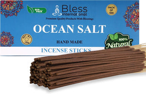 Bless-Ocean-Salt-Incense-Sticks 100%-Natural-Handmade-Hand-Dipped-Incense-Sticks Organic-Chemicals-Free for-Purification-Relaxation-Positivity-Yoga-Meditation