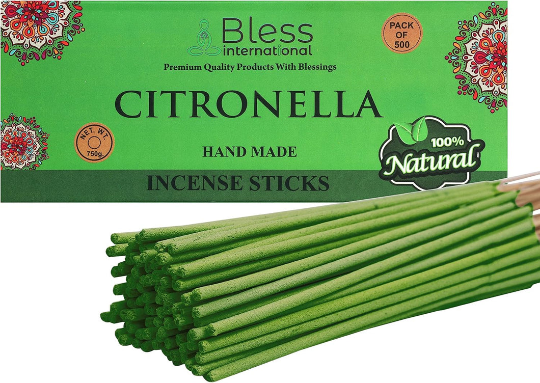 Bless-Citronella-Incense-Sticks 100%-Natural-Handmade-Hand-Dipped-Incense-Sticks Organic-Chemicals-Free For-Purification-Relaxation-Positivity-Yoga-Meditation