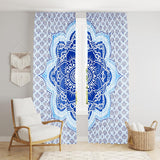 Bless International Beautiful Indian Bohemian Psychedelic Hippie Ombre Window Curtain Panels for Bedroom, Living, Balcony (Blue Classic Omra (38x83 Inches)(96x210 Cms))