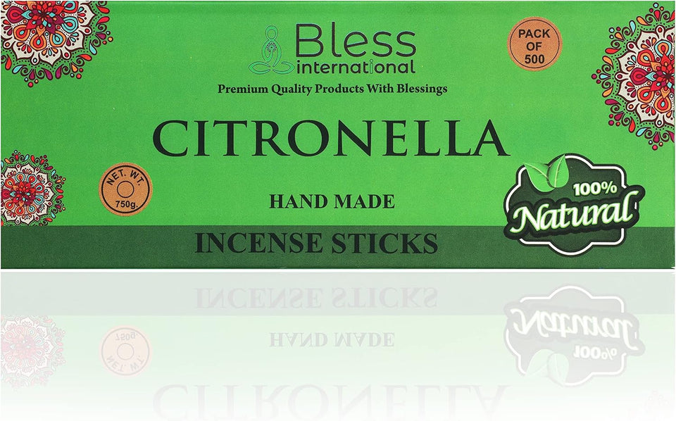 Bless-Citronella-Incense-Sticks 100%-Natural-Handmade-Hand-Dipped-Incense-Sticks Organic-Chemicals-Free For-Purification-Relaxation-Positivity-Yoga-Meditation