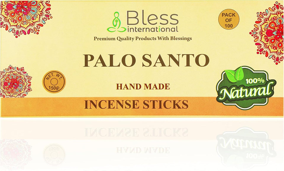 Bless-Palo-Santo 100%-Natural-Handmade-Hand-Dipped-Incense-Sticks Organic-Chemicals-Free for-Purification-Relaxation-Positivity-Yoga-Meditation