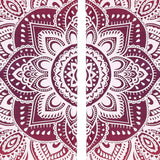 Bless International Beautiful Indian Bohemian Psychedelic Hippie Ombre Window Curtain Panels for Bedroom, Living, Balcony (Pink Red Passion Flower (38x83 Inches)(96x210 Cms))