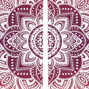 Bless International Beautiful Indian Bohemian Psychedelic Hippie Ombre Window Curtain Panels for Bedroom, Living, Balcony (Pink Red Passion Flower (38x83 Inches)(96x210 Cms))