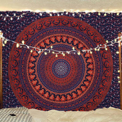 Bless International Indian-hippie-gypsy Bohemian-psychedelic Cotton-mandala Wall-hanging-tapestry-multi-color Large-mandala Hippie-tapestry (Midnight Blue)