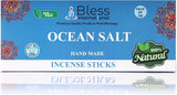 Bless-Ocean-Salt-Incense-Sticks 100%-Natural-Handmade-Hand-Dipped-Incense-Sticks Organic-Chemicals-Free for-Purification-Relaxation-Positivity-Yoga-Meditation