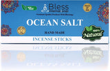 Bless-Ocean-Salt-Incense-Sticks 100%-Natural-Handmade-Hand-Dipped-Incense-Sticks Organic-Chemicals-Free for-Purification-Relaxation-Positivity-Yoga-Meditation