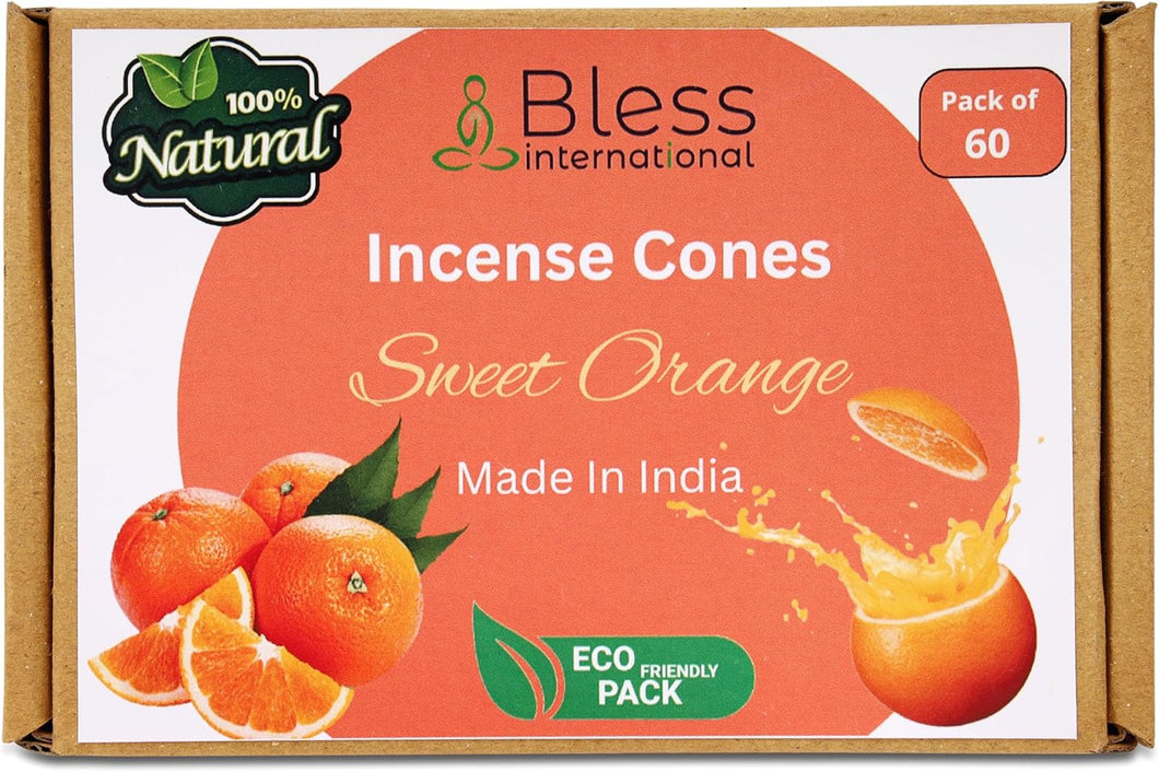 100% Natural Incense Cone Handmade Hand Dipped The Best Scent  (Sweet Orange)