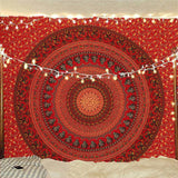 Bless International Indian-hippie-gypsy Bohemian-psychedelic Cotton-mandala Wall-hanging-tapestry-multi-color Large-mandala Hippie-tapestry (Golden Red)