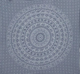 Bless International Handmade Indian hippie Bohemian Psychedelic Elephant Mandala Wall hanging College Dorm Beach Throws Table Cloth Bedding Tapestry (Grey & Silver)