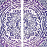 Bless International Beautiful Indian Bohemian Psychedelic Hippie Ombre Window Curtain Panels for Bedroom, Living, Balcony (Purple Ombre (38x83 Inches)(96x210 Cms))