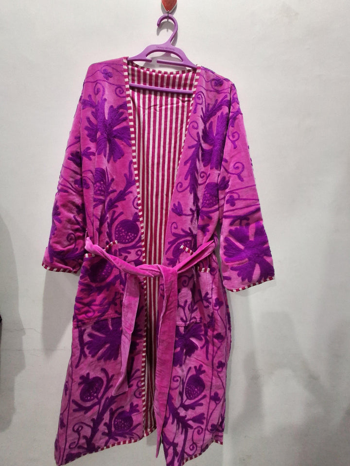 Royal Pink Hand Embroidered Kimono
