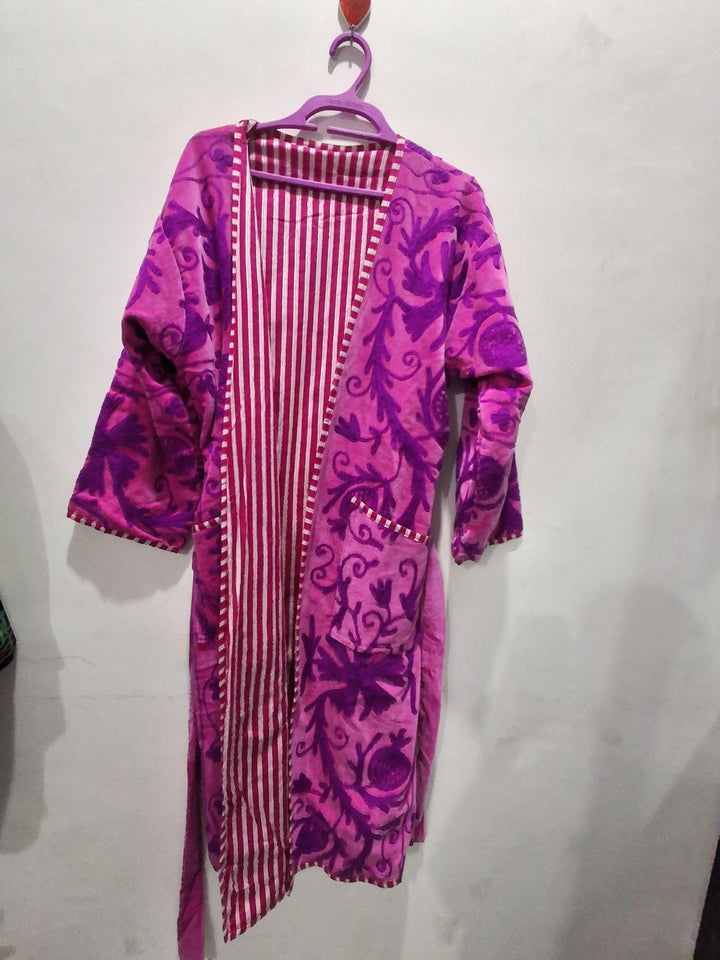 Royal Pink Hand Embroidered Kimono