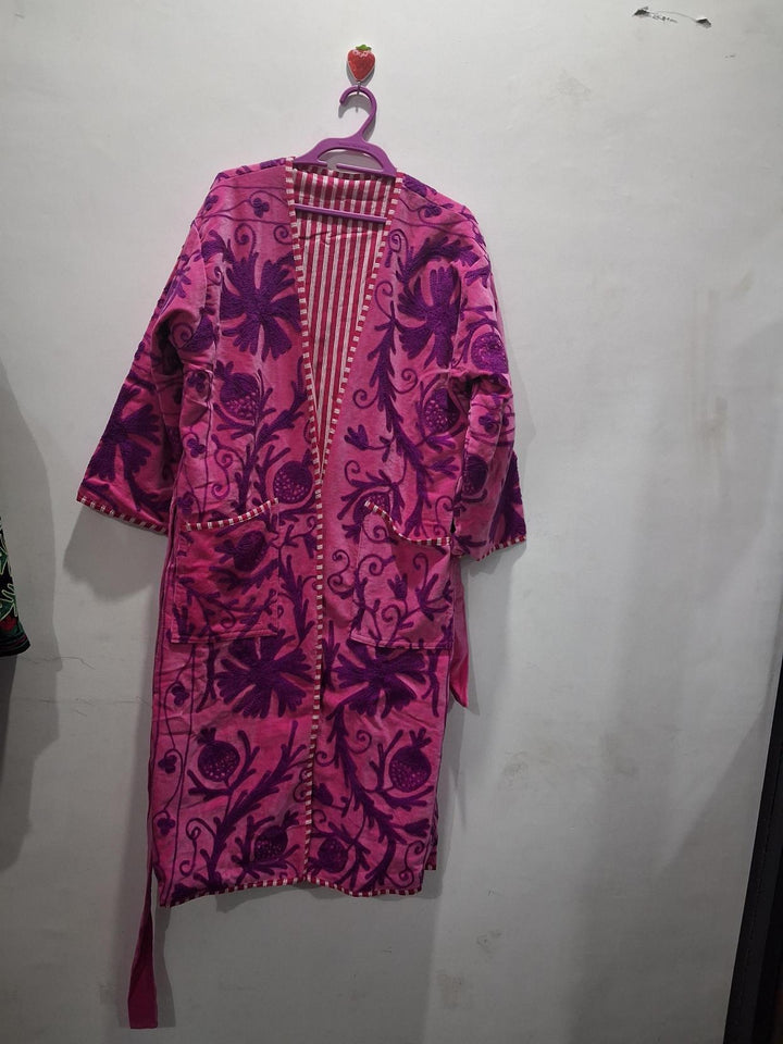 Royal Pink Hand Embroidered Kimono