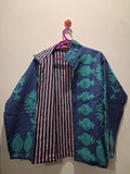 Hand Embroidered Navy Blue Floral Jacket