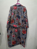 Handcrafted Printed Velvet Long Kimono Jacket