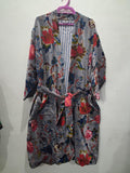 Handcrafted Printed Velvet Long Kimono Jacket