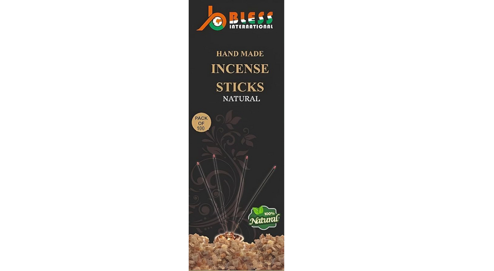 Bless-Unscented-Natural-Handmade-Incense-Sticks Organic-Chemicals-Free for-Purification-Relaxation-Positivity-Yoga-Meditation (100 Sticks (140GM))