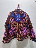 Handcrafted Maroon Velvet Floral Suzani Embroidered Jacket