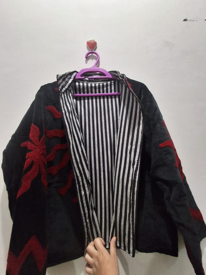 Handcrafted Black Velvet Sun Suzani Embroidered Jacket
