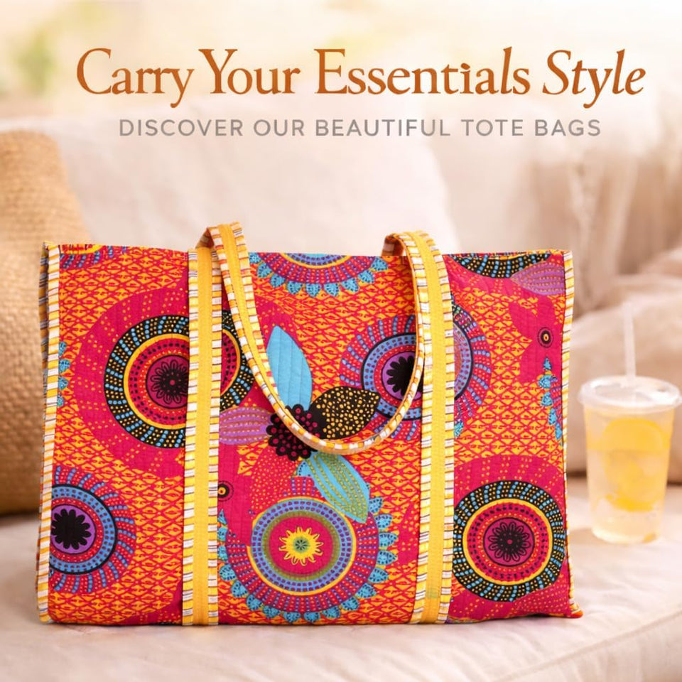 Quilted Reversible Shoulder Tote, Cotton Large Capacity (15 x 18 x 5.5 in) with Interior Pocket Beach, Shopping & Travel Unisex (Royal Mandala)