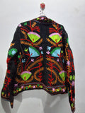 Handcrafted Black Velvet Suzani Embroidered Jacket