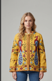 Handcrafted Yellow Velvet Peacock Suzani Embroidered Jacket