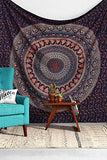 Indian-hippie-gypsy Bohemian-psychedelic Cotton-mandala Wall-hanging-tapestry(Twin Size( 84x54) Inch)