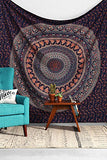 Indian-hippie-gypsy Bohemian-psychedelic Cotton-mandala Wall-hanging-tapestry(Queen Size( 90x84) Inch)