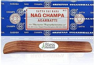 Original-Satya-Sai-Baba-Agarbatti-Incense-Sticks with Holder Hand-Rolled-Fine-Quality for-Purification-Relaxation-Yoga-Meditation with-Ebook-Health-Rich-Wealth-Rich (Pack of 250 Grams, Nag Champa)
