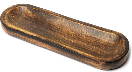 Traditional Handmade Wooden Trat Incense Stick Holder, Ash-Catcher, (11x4x1.22 Inches)